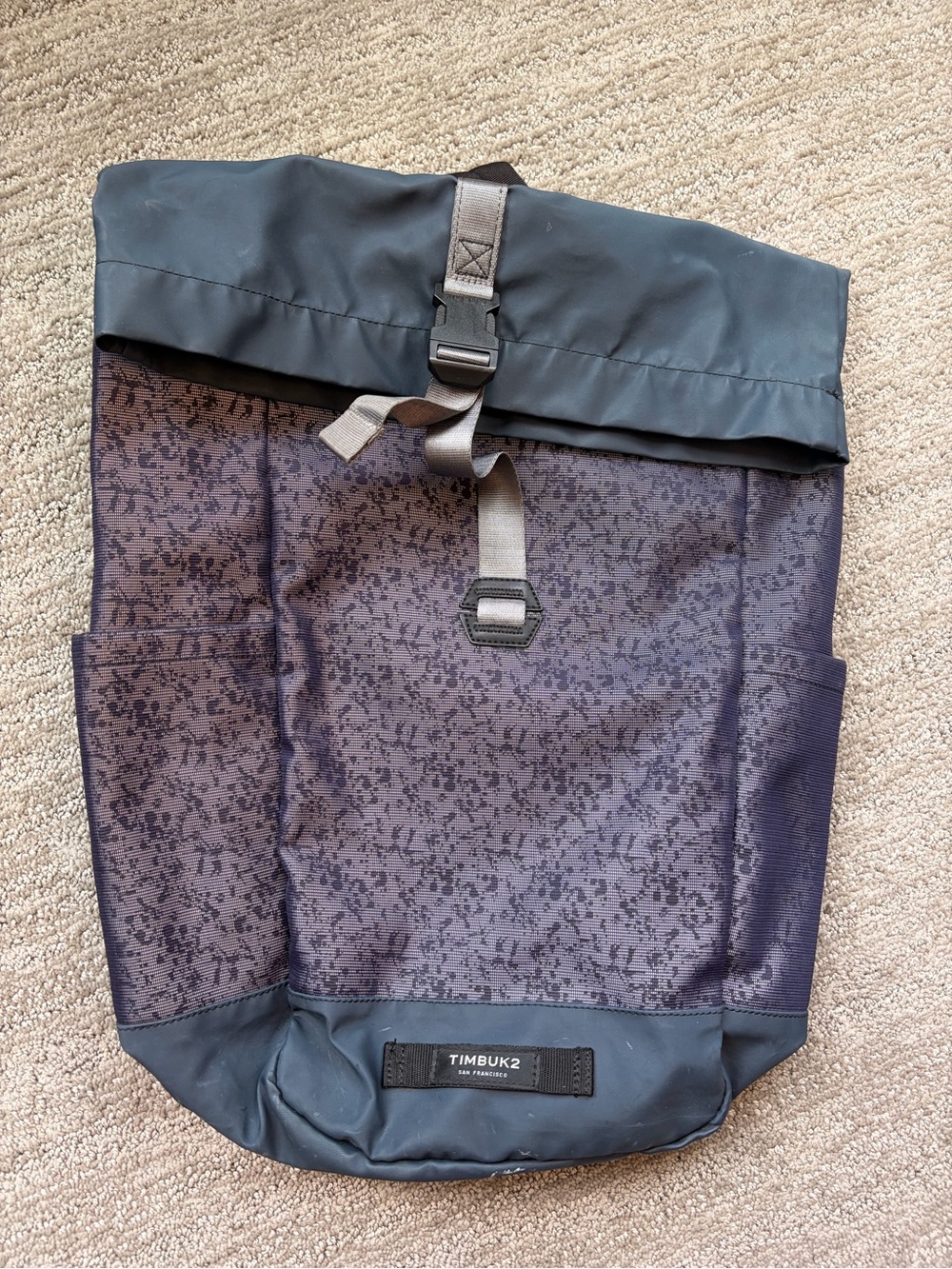 Timbuk2 Navy Patterned Roll-Top Backpack